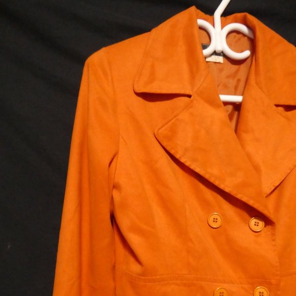 INFLUENCE DE NAF NAF | GWI 11 BL T 38 | Gorgeous Orange Pea Coat | NWOT - Picture 5 of 16